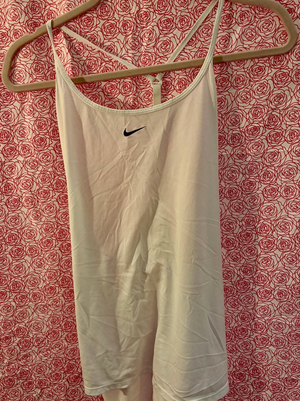 3/$15 Nike White Tank Top with Black Swoosh